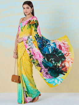 Navyasa By Liva - Palette Petals Saree with Unstitched Blouse