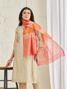 Fabindia - Womens Multi-Color Viscose Silk Blend Hand Woven Stole