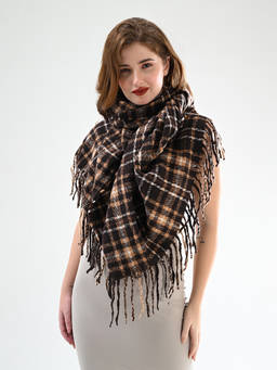 CAZZANO - Womens Winter Checks Multi-Color Shawl