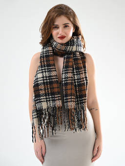 CAZZANO - Womens Checks Multi-Color Shawl