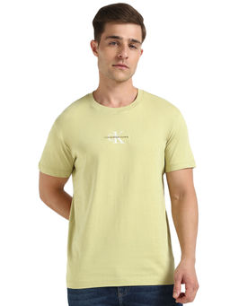 Calvin Klein - Men Green Solid T-Shirt