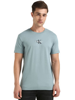 Calvin Klein - Men Blue Solid T-Shirt
