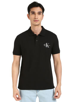 Calvin Klein - Men Black Solid Polo T-Shirt