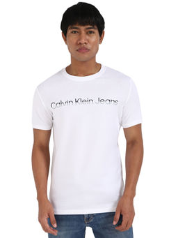 Calvin Klein - Men White Solid T-Shirt