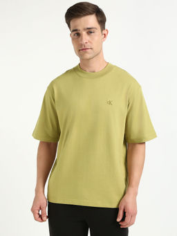Calvin Klein - Men Yellow Solid Relaxed Fit T-Shirt