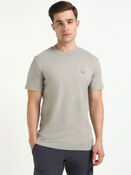 Calvin Klein - Men Grey Solid T-Shirt