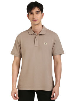 Calvin Klein - Men Beige Solid Polo T-Shirt