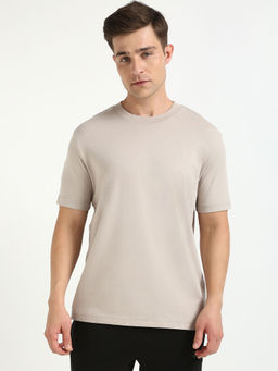 Calvin Klein - Men Beige Solid T-Shirt