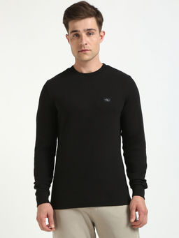 Calvin Klein - Men Black Solid Full Sleeve T-Shirt
