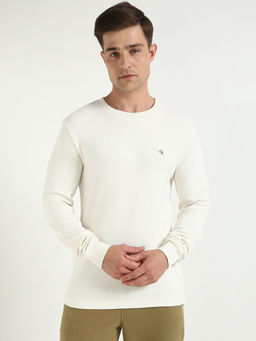 Calvin Klein - Men White Solid Full Sleeve T-Shirt