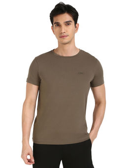 Calvin Klein - Men Olive Solid Slim Fit T-Shirt