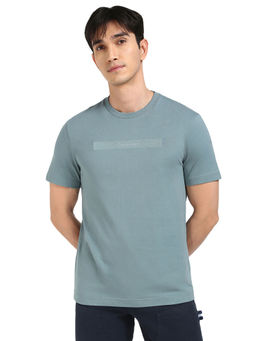 Calvin Klein - Men Blue Embroidered T-Shirt