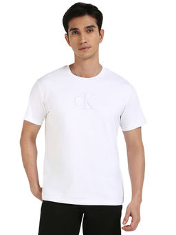 Calvin Klein - Men White Solid T-Shirt