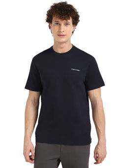 Calvin Klein - Men Navy Blue Solid T-Shirt