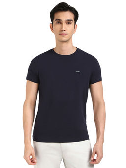 Calvin Klein - Men Navy Blue Solid Slim Fit T-Shirt