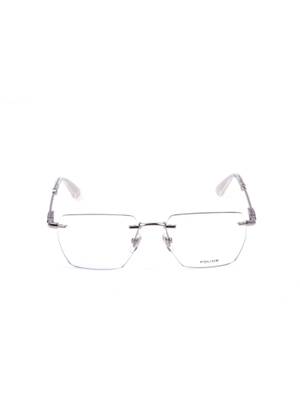 Police Rimless Frame Buy Police Men Rimless Metal Square Silver Eyeglass Frame (53) Online