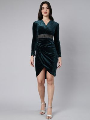 Sheath Knee-Length Dress With Jacket Ivory/Dark Green Plus Size main image 1