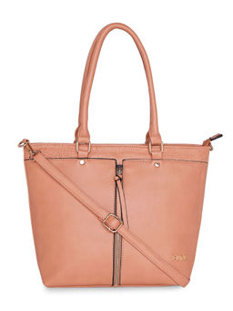 ELLE - Peach Solid Tote Bag