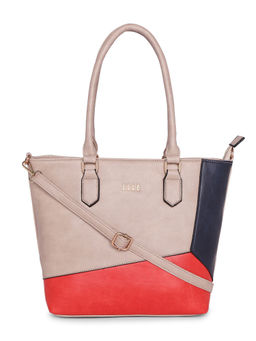 ELLE - Beige Solid Tote Bag