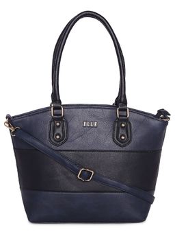 ELLE - Navy Blue Solid Tote Bag