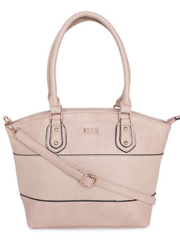 ELLE - Beige Solid Tote Bag
