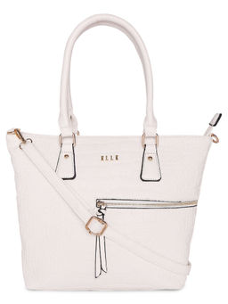 ELLE - Off White Solid Tote Bag
