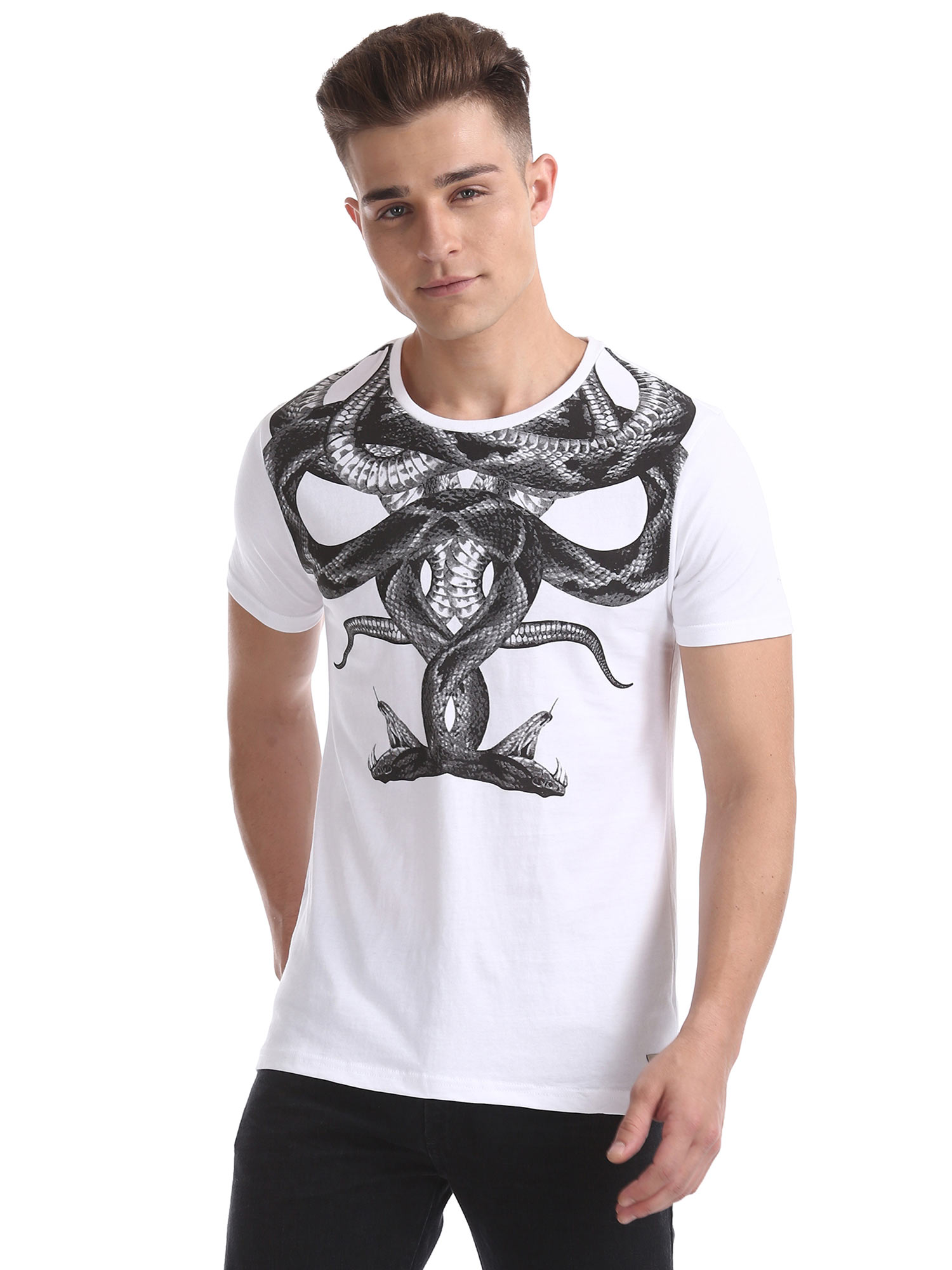 Buy Ed Hardy White Printed T-Shirt 