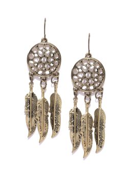 Fabula - Antique Gold Dream Catcher Bohemian Drop Earring