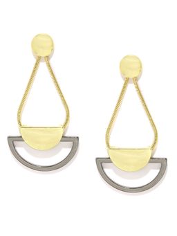 OOMPH - Gold & Black GreyFashion Drop Earrings
