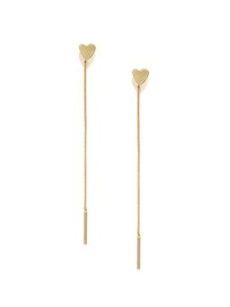 OOMPH - Gold Two-In-One Heart Shape Drop Earrings
