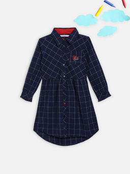 Elle Kids - Navy Blue Checks Dress