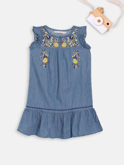 Elle Kids - Embroidered Blue Dresses