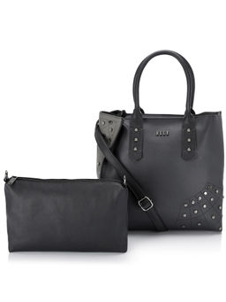 ELLE - Black Solid Tote Bag