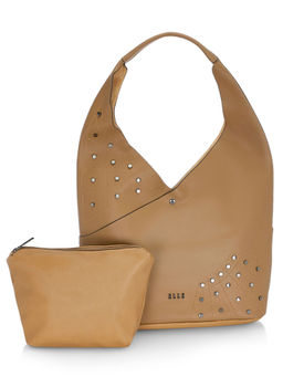 ELLE - Beige Solid Handbag