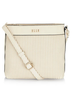 ELLE - Cream Patterned Sling Bag