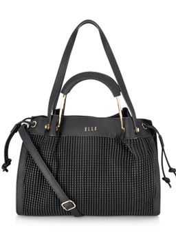 ELLE - Black Solid Satchel Handbag