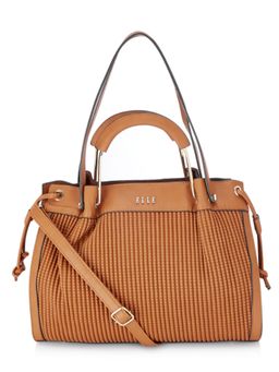 ELLE - Tan Solid Satchel Handbag