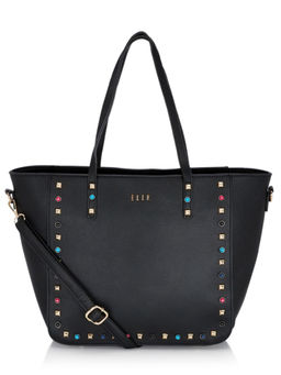 ELLE - Black Solid Tote Bag