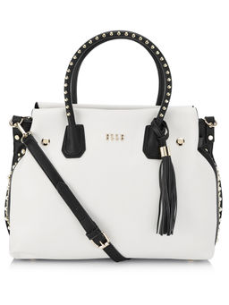 ELLE - White Solid Satchel Handbag
