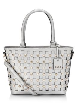 ELLE - Silver Patterned Tote Bag