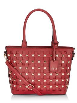 ELLE - Red Patterned Tote Bag