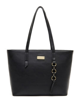 ELLE - Black Solid Tote Bag