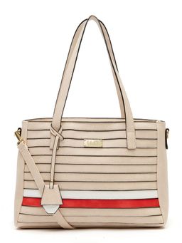 ELLE - Beige Solid Tote Bag
