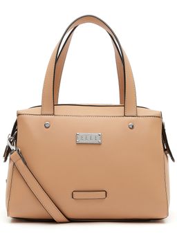 ELLE - Beige Solid Satchel Handbag