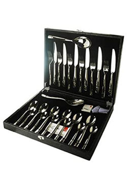 FNS - Elegancia 26 Pcs, Mirror Finish Cutlery Set With Beautiful Leatherette Box Packaging