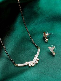 Estele - Gold Plated Shimmering Mangalsutra Necklace Set for Women