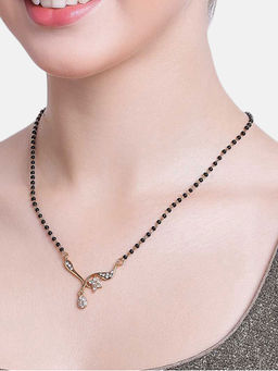 Estele - Gold Plated Alluring Mangalsutra Necklace with Austrian Crystals for Women