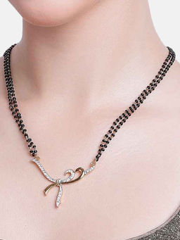 Estele - Gold & Rhodium Plated Sterling Mangalsutra Necklace for Women