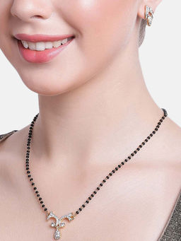 Estele - Gold Plated Sparkling Mangalsutra Necklace for Women