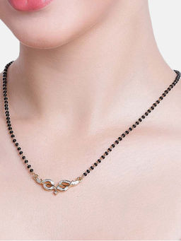 Estele - Gold & Rhodium Plated Leaf Designer Mangalsutra Necklace for Women